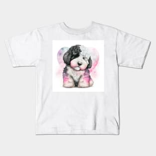 Valentines Sheepdoodle - Unleashing love, one wag at a time Kids T-Shirt